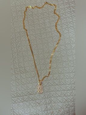 Petit Moments Jewelry x Revolve Golden Initial 'S' Pendant Necklace